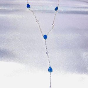 Sapphire & 10k White Gold